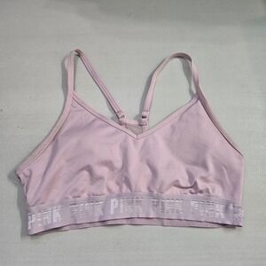 PINK Women Sports Bra Medium Light Pink Ultimate Lightly Lined Wireless READ‎